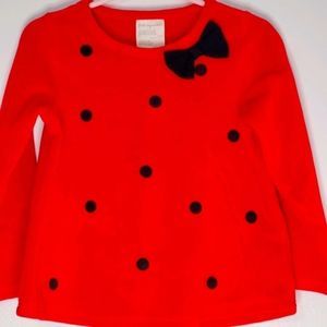 *NWT*First Impressions Red w/black polka dot top
